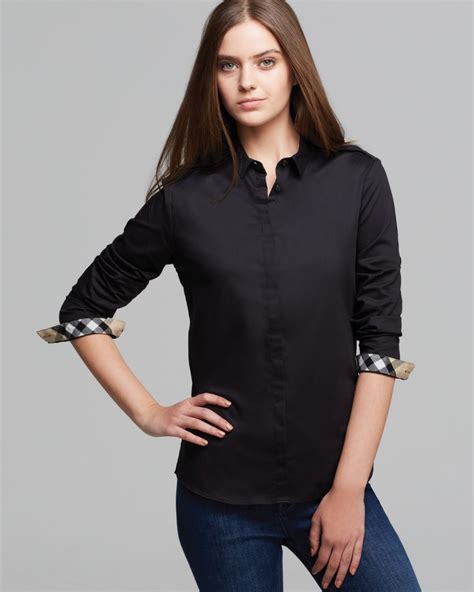 burberry button down women's|Burberry button down shirt women.